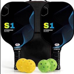 Brandnew Pickleball Paddles, Pickleball Set, USAPA Approved Best Pickleball Rackets Fiberglass Face, Thicker Polypropylene Honeycomb Core, Lightweight