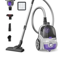 Aspiron Canister Vacuum, Upgraded 1200W Bagless Canister Vacuum Cleaner, Auto Cord Rewind, H13 HEPA Filter, 3.7Qt Large Capacity, 5 Tools for Hard Flo