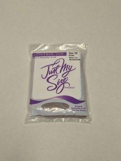 Vintage Just My Size Pantyhose Size 3X Nude Control Top Sheer Toe NOS 1997