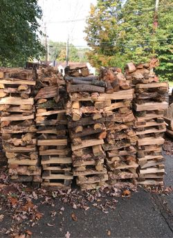 Firewood stacks approximately 100 pieces