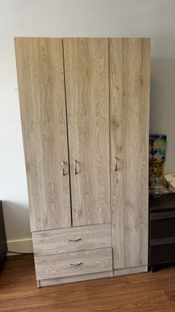 35" Light Gray Two Drawer Combo Dresser