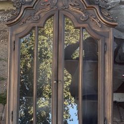 Vintage Louis XV Style Hutch Curio Medicine Cabinet