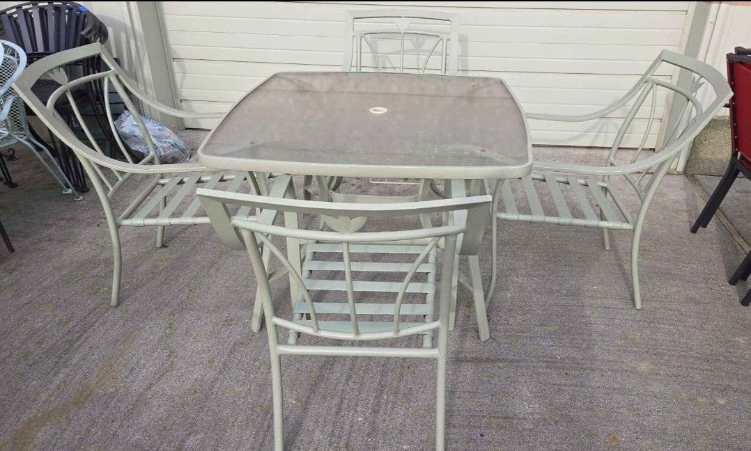 Sage Green Aluminum Patio Set