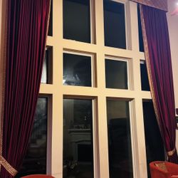 21 Inches High Custom drapes For High Windows with cornice  Board 