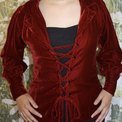 Red velvet crisscross top