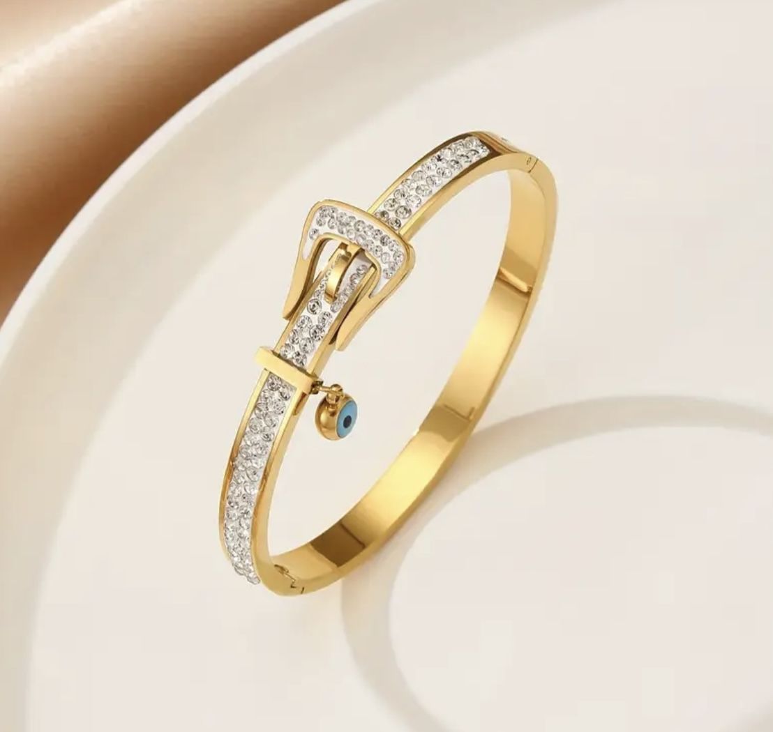 Brand New Luxury 18K Gold Plated Stainless Steel Bangle