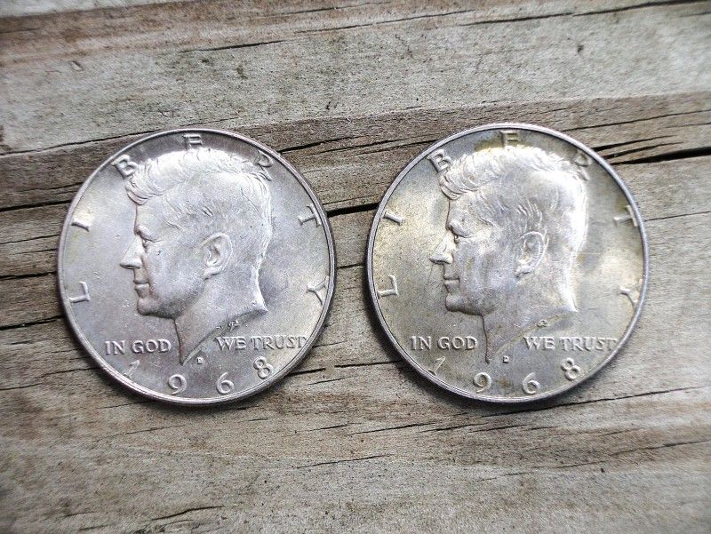 (2) 1968-D Kennedy Half Dollar 50C US Coin 40% Silver LOT
