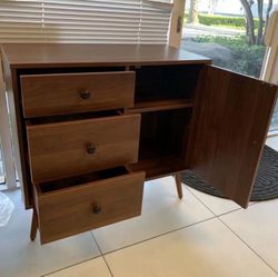 Storage Cabinet Mid-Century Modern Sideboard, Drawer Dresser,TV Stand Freestanding Cupboard for Home Office, Living Room Nightstand For Bedroom
