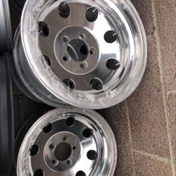 15x8 5x4.5 Bolt Pattern Polished Alloy Wheels 