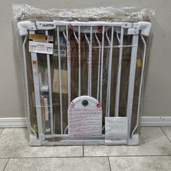 Extra Wide Pet Gate / Safety Gate with Pet Door - Fits Openings 29.5” - 48.4”