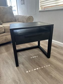 LINEA 23” Black Wood Nightstand