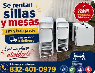 Se rentan sillas y mesas
