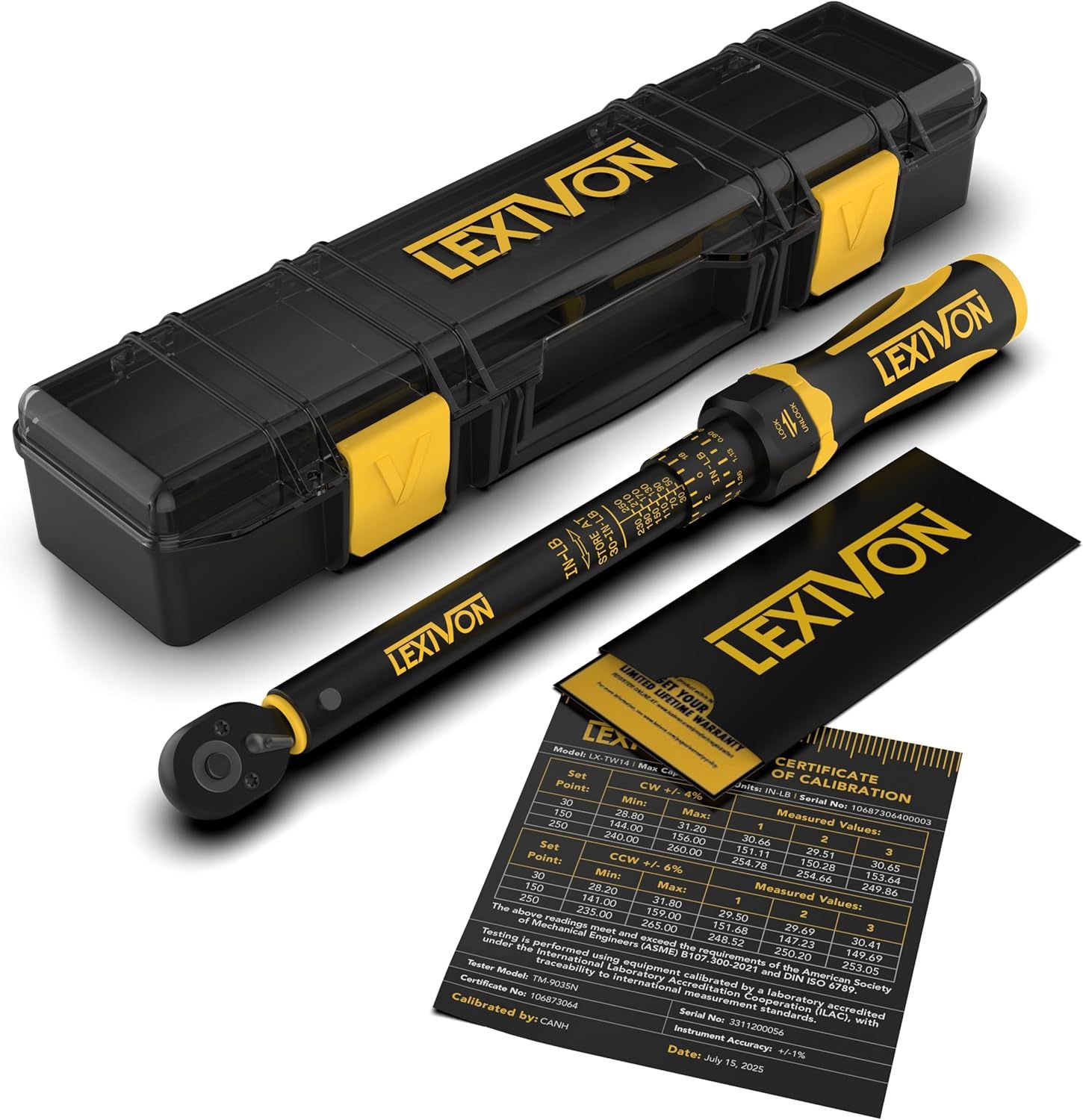 LEXIVON Torque Wrench, 1/4-Inch Drive, Dual Scale 30-250 IN-LB (3.4-28.2 N·m)