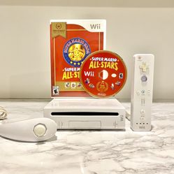 Nintendo Wii With Mario All Stars And Controller 