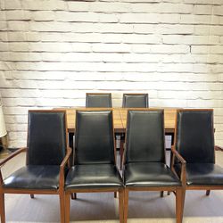 MCM Wood Dining Table W/ 6 Chairs