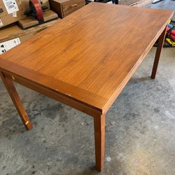 Midcentury Expanding Wood Dining Table 