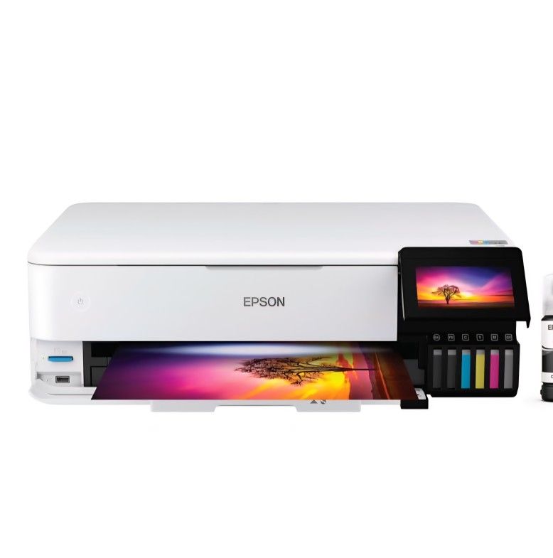 USED Epson EcoTank Photo ET-8550 Wireless Wide-Format All-in-One Supertank Printer with Scanner, Copier, Ethernet and 4.3-inch Color Touchscreen