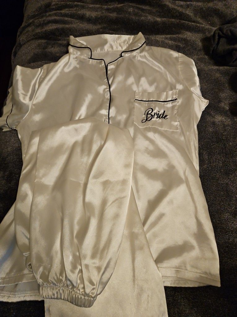 Bride White Satin Pj