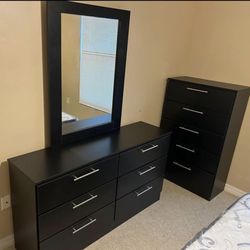 Dresser Whit Mirror And Chest - Cómoda Con Espejo Y Gavetero 