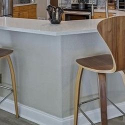 4 Beautiful Norman Wood Bar Stools 