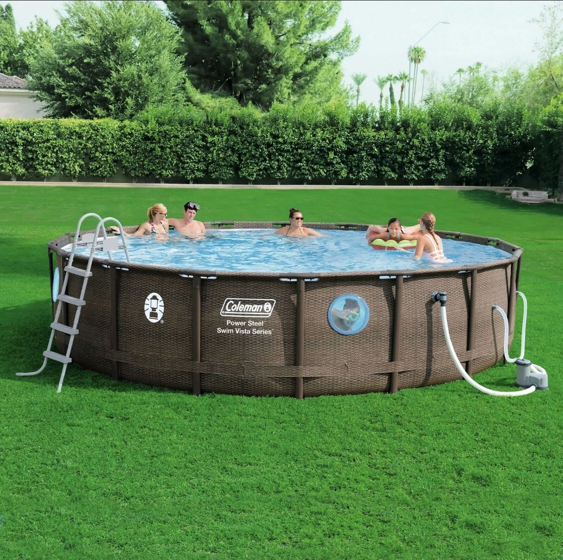 Coleman 18ft x 48in Power Steel Swimming Pool Set