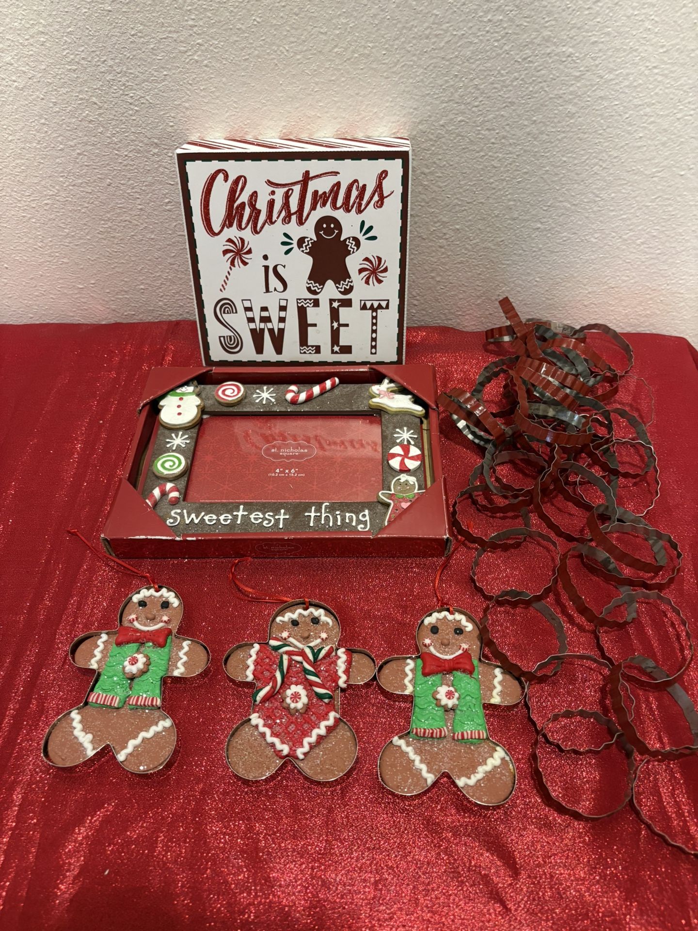 Gingerbread Christmas Decorations presents Holiday Home Decor Lot - Simi Valley