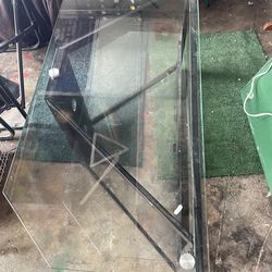 TV stand modern style glass and metal