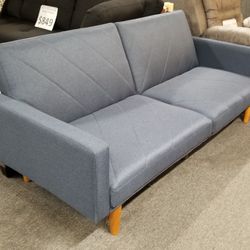 Brand New 79" x 44" Navy Blue Fabric Sofa Futon