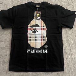 BAPE × Burberry BAPE Tee Men's Black T-Shirt Size S