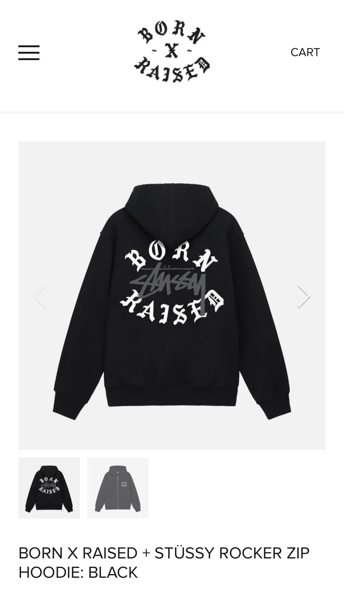 人気 ☆ STUSSY X BORN X RAISED ☆ LOGO ZIP HOODIE stussy BORN X RAISED LOGO ZIP HOODIE