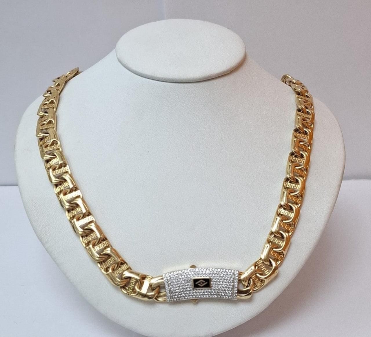 14K Gold Greek Key Chain ππ₯