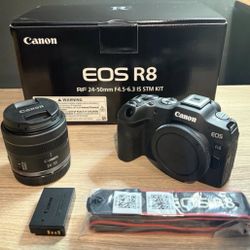 Canon EOS R8 4k video Mirrorless camera with RF24 50mm F/4.5-6.4 is stm lens 