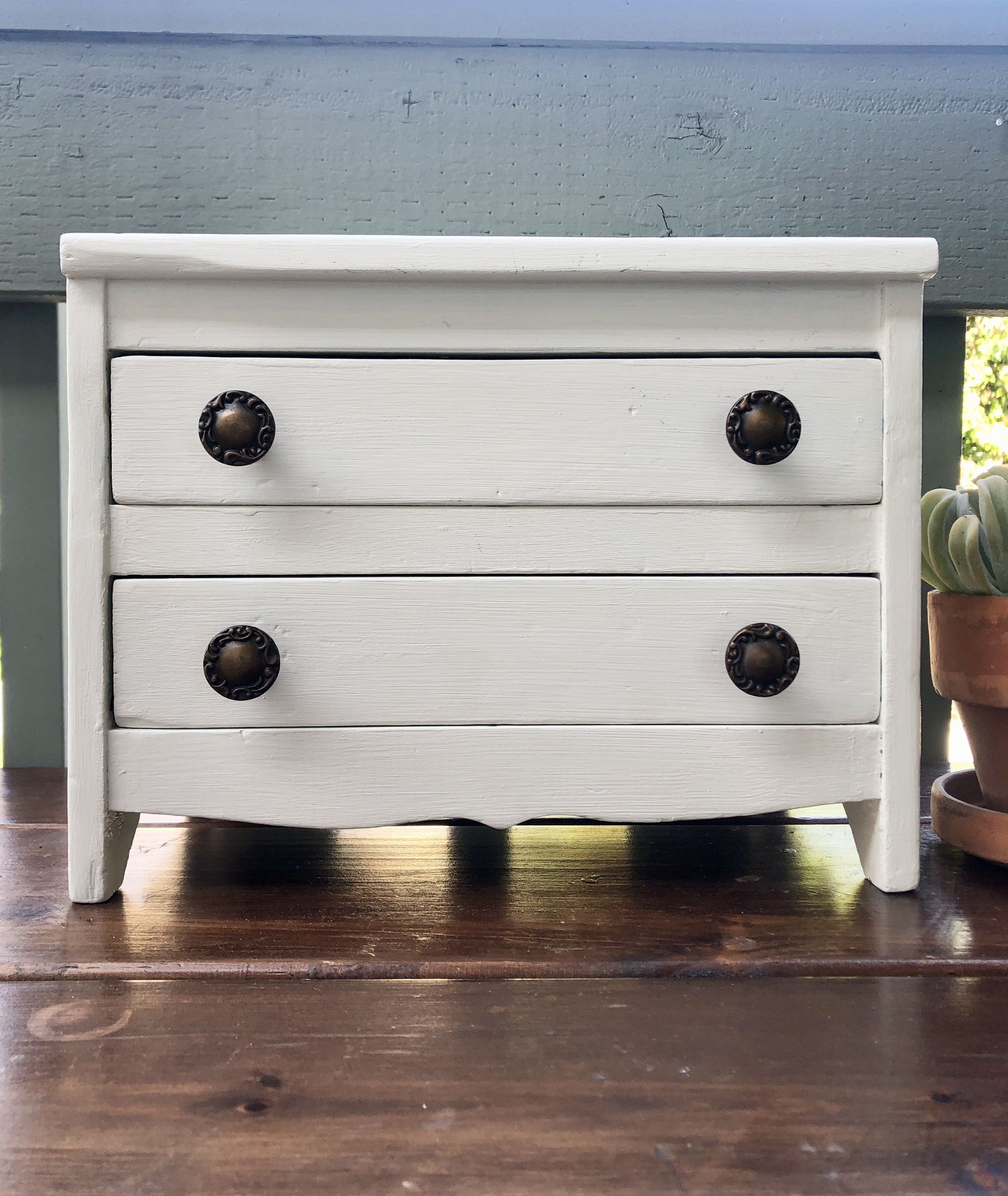 Vintage Solid Wood Tabletop Dresser Drawers