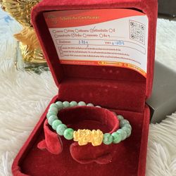Pi’xiu 24k yellow gold with Jade Jadeite