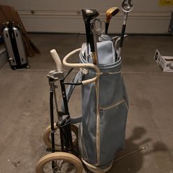 Women’s Vintage Wilson Golf Club Set w/ Bag & Pull Cart