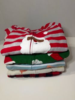 Baby Holiday Fleece Pajama footsie Sleeper Bundle of 5 18Months