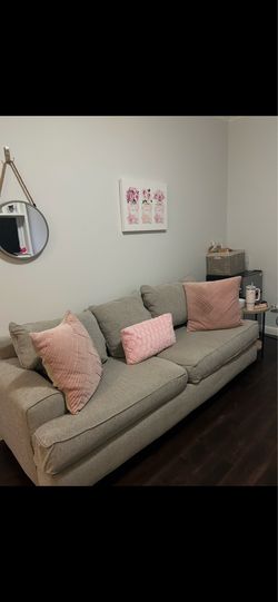 Grey sofa 86 inches long.