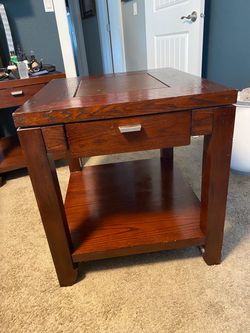 2 solid wood side tables