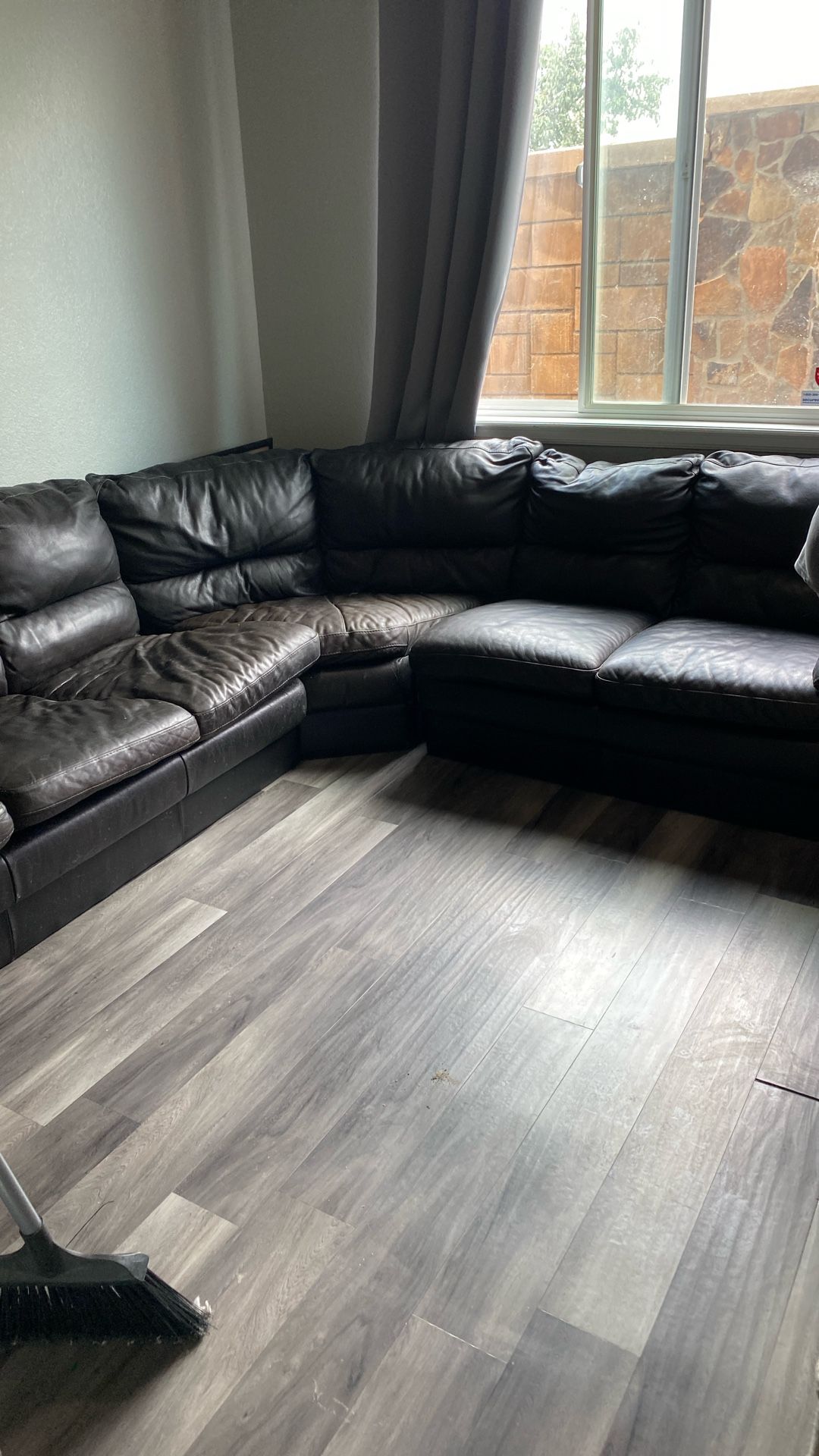 Leather Couch Sectional With Pull Out Bed (Free)