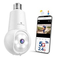 “New”lightbulb Socket Security Camera 5G Wi Fi,outdoor,wireless,waterproof,night Vision, Motion Detection (retail$39)