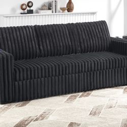2 COLORS AVAILABLE. JUMBO FUR LIKE CORDUROY CONVERTIBLE SOFA