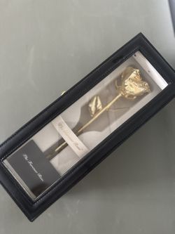 Real Gold Dipped Rose in Display Case 