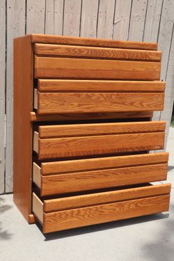 Refurbished Vintage Oak Tallboy Dresser