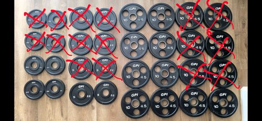 GPI Rubber Coated Olympic Commercial GradeWeight Set (120 pounds total)
