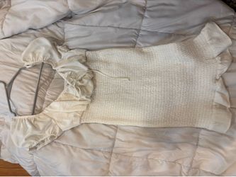 Love tree mini white smocked dress