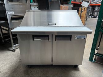 2 Door NSF Topping Cooler NSF Restaurant Sandwich Refrigerated Prep Table On Wheels 115v Works Great 48” Mega Top It’s Available!!!!