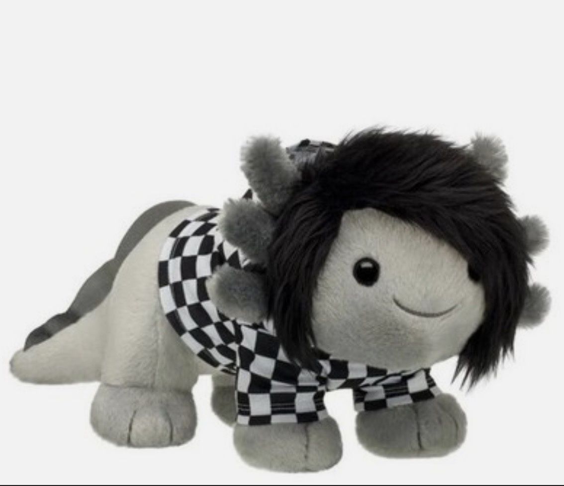 Emo Axolotl Stuffed Animal Check Hoodie Gift Set