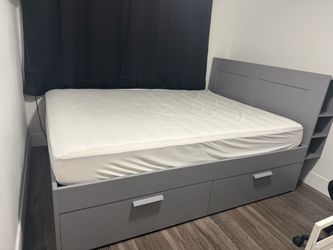 Must Sell Nearly New Ikea Queen Brimnes Storage Bed and Headboard!