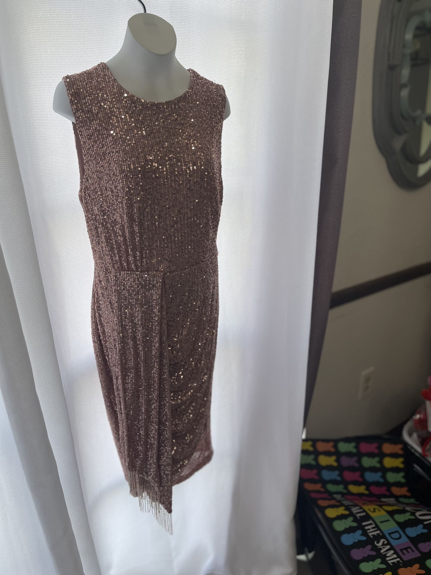 Dress- Elegant Pink Gold Dress Brand New