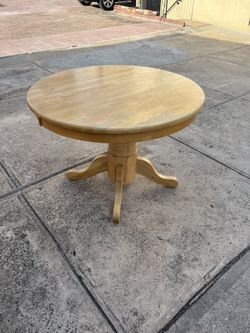 Round wood kitchen dining table